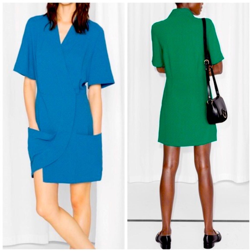 Blue Snap Front Wrap/Tunic/Kimono Dress